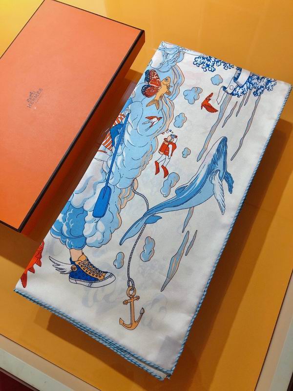 Hermes silk scarf 90X90cm E17 (2)